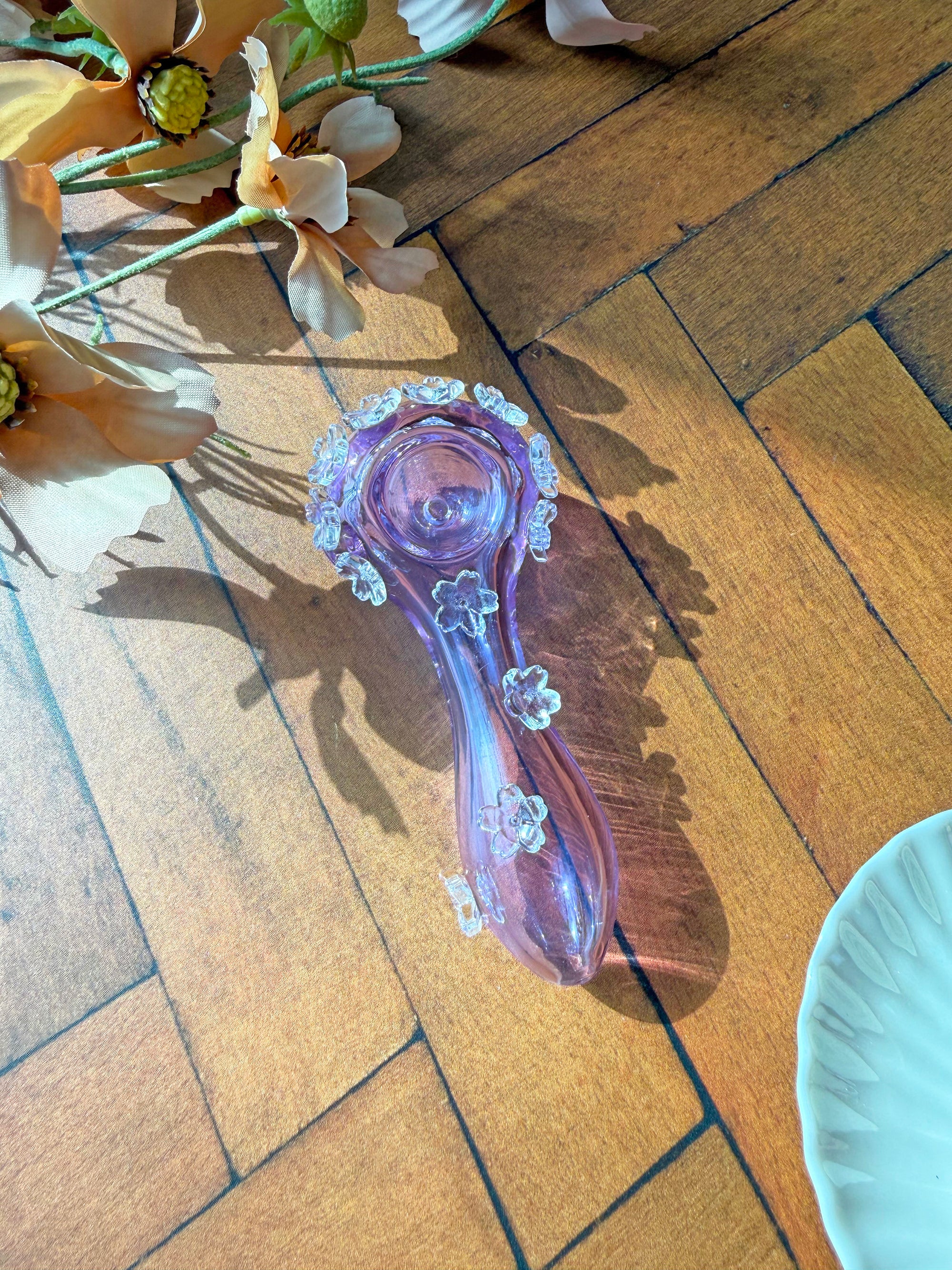 Crystal Flower Pipe- Purple