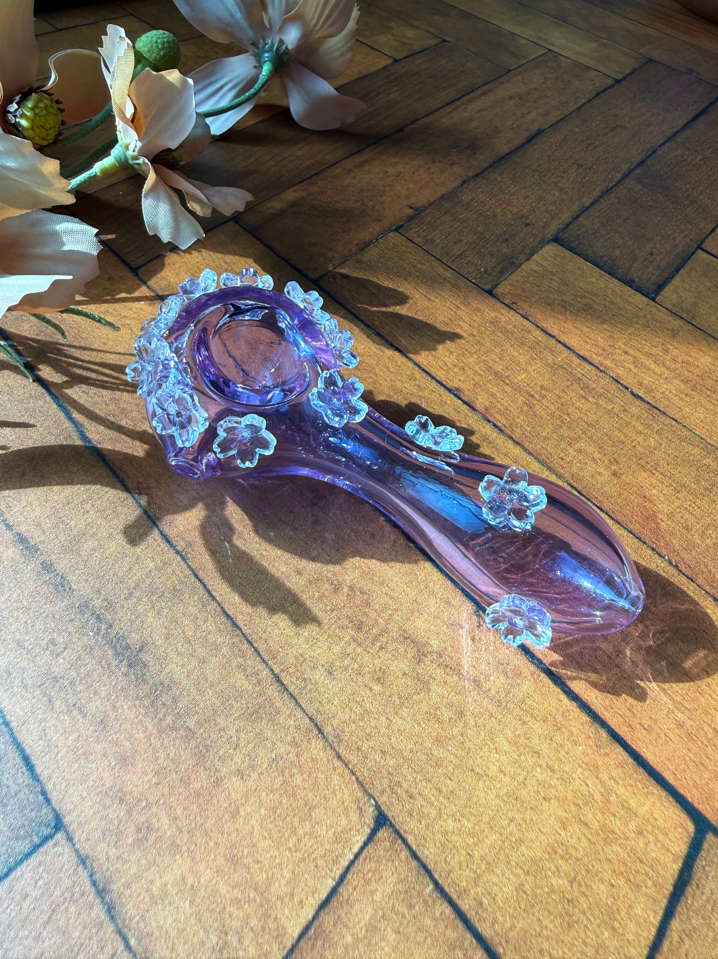 Crystal Flower Pipe- Purple