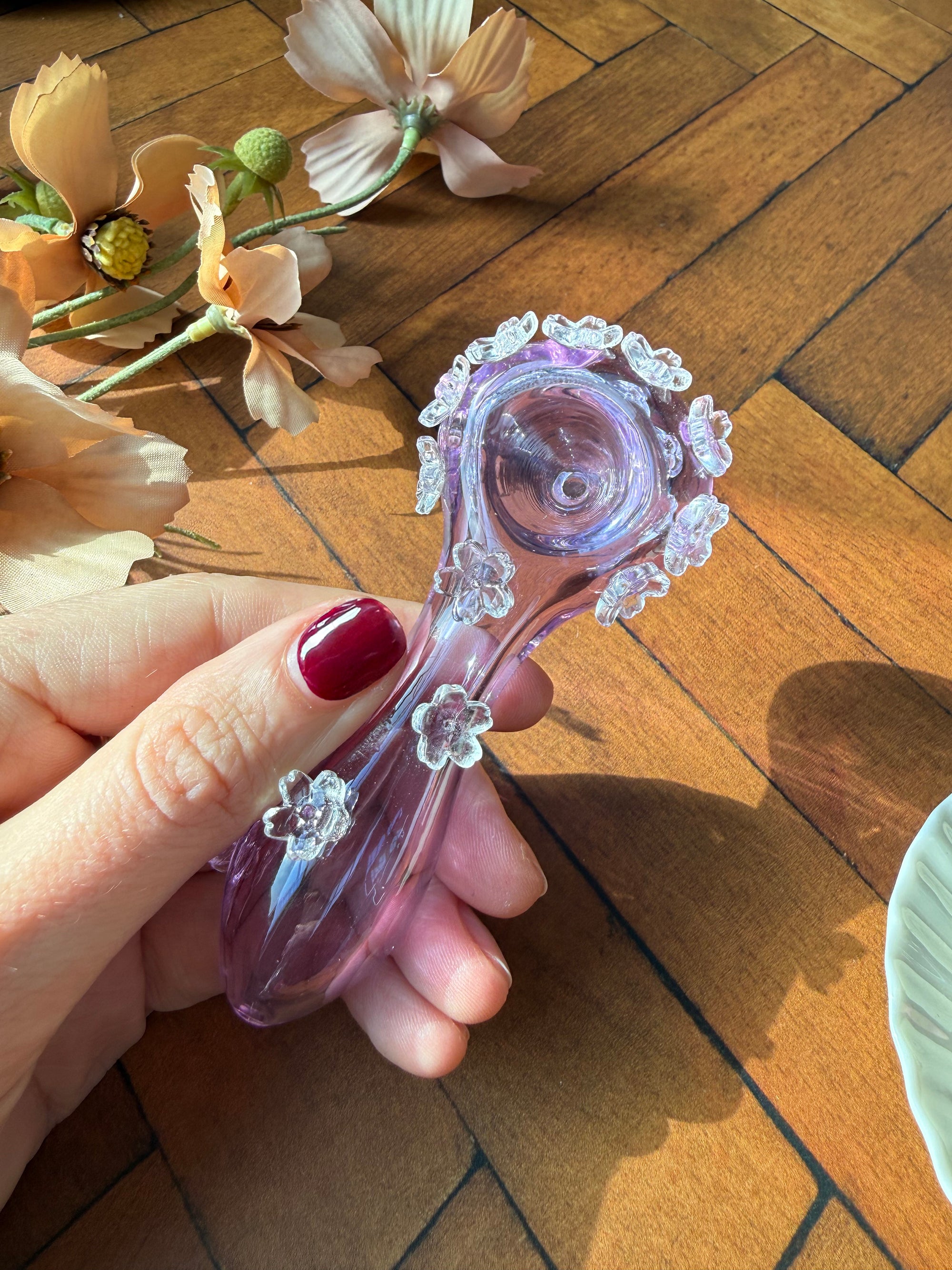 Crystal Flower Pipe- Purple