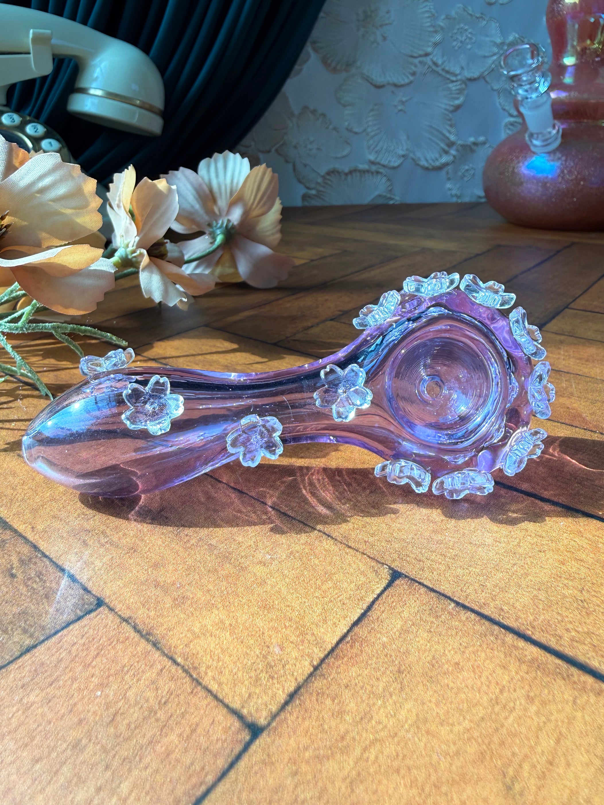 Crystal Flower Pipe- Purple