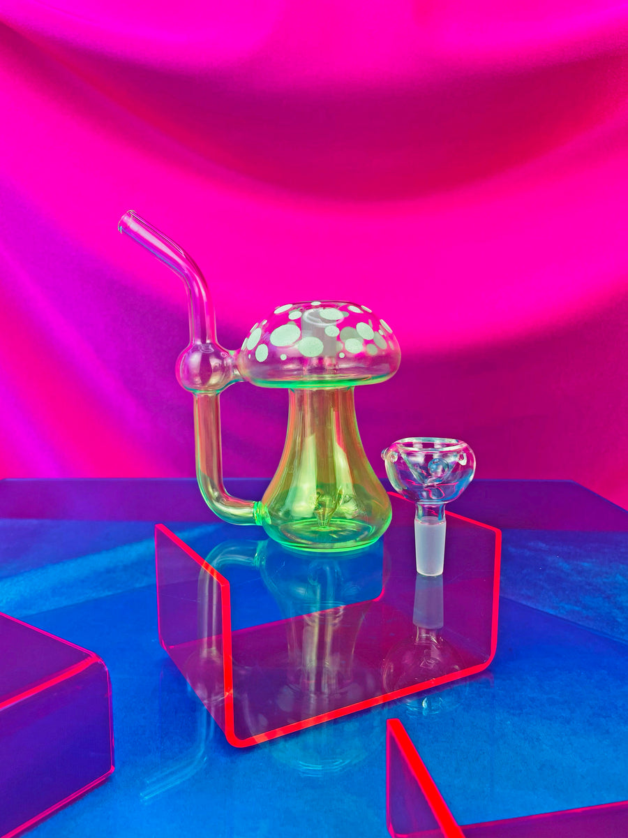 Mini Toadstool Bubbler - Green