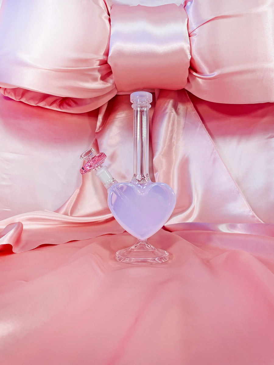 Milky Pink Heart Water Pipe