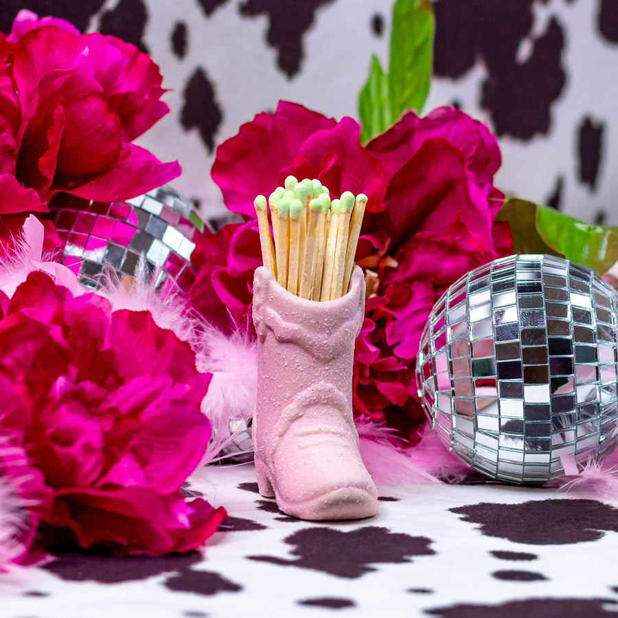 Cowboy Boot Match Holder + Striker- Pink