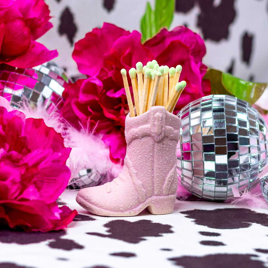 Cowboy Boot Match Holder + Striker- Pink