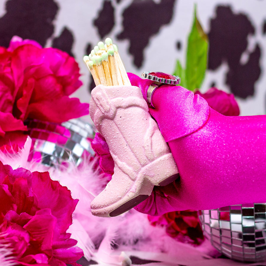 Cowboy Boot Match Holder + Striker- Pink