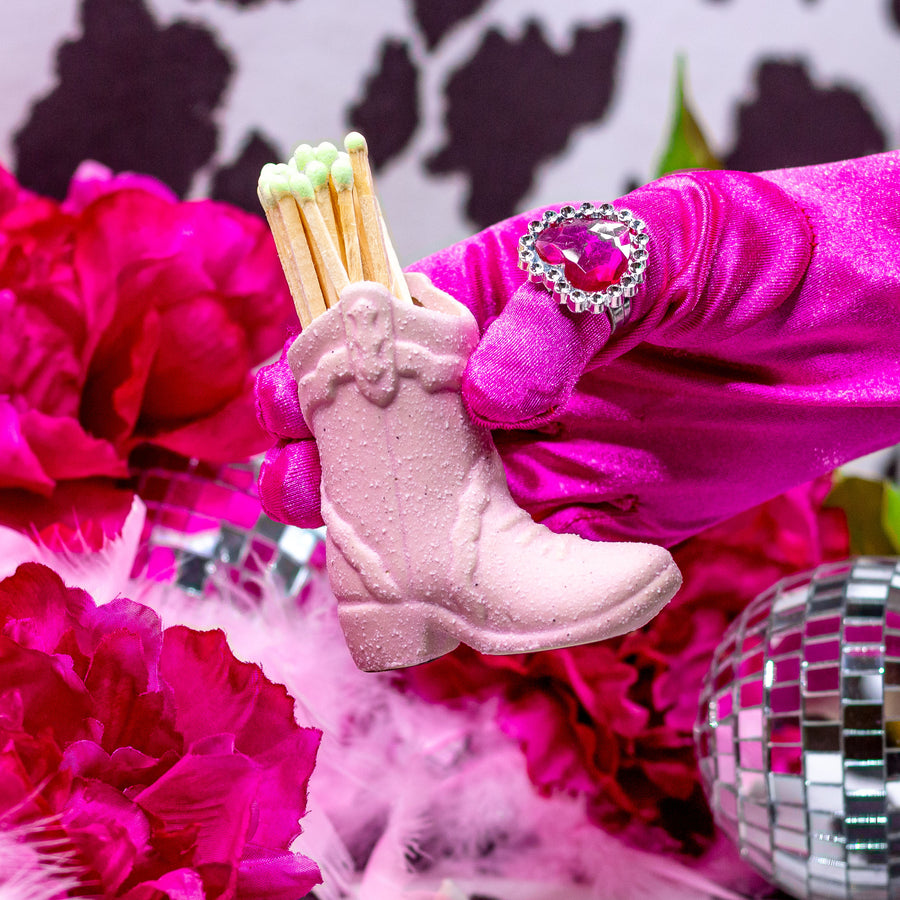 Cowboy Boot Match Holder + Striker- Pink