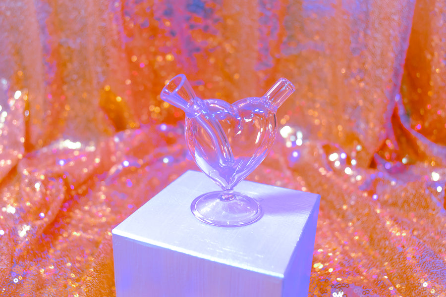Mini Heart Bubbler- pink
