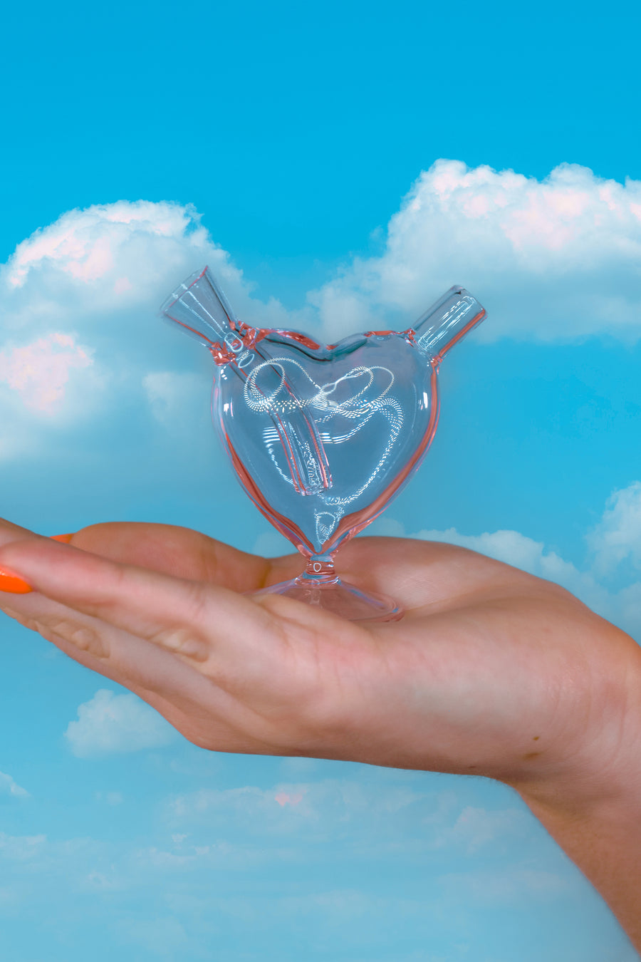 Mini Heart Bubbler- pink