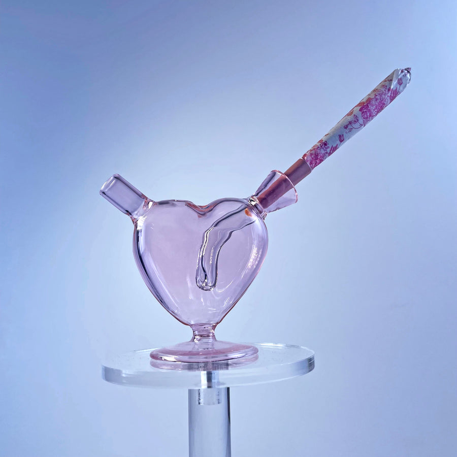 Mini Heart Bubbler- pink