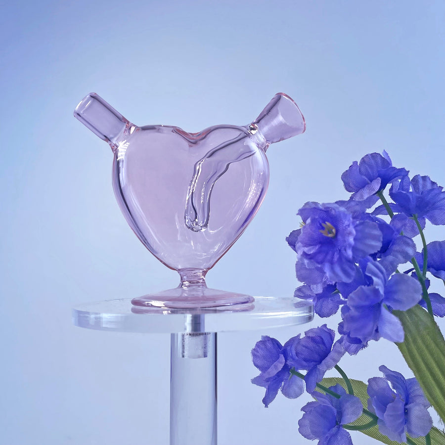 Mini Heart Bubbler- pink