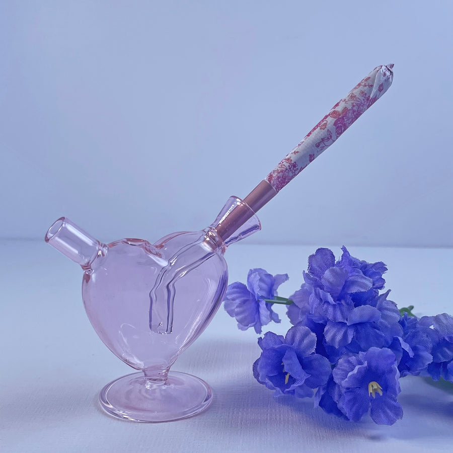 Mini Heart Bubbler- pink