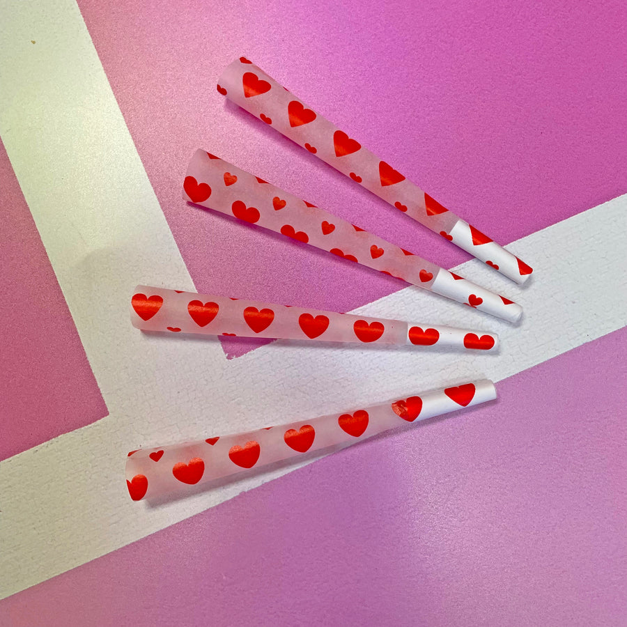 4 Pack- Red Heart Cones