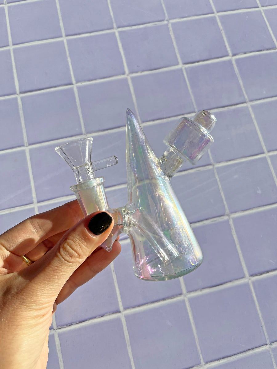 Mini cone bubbler- Iridescent