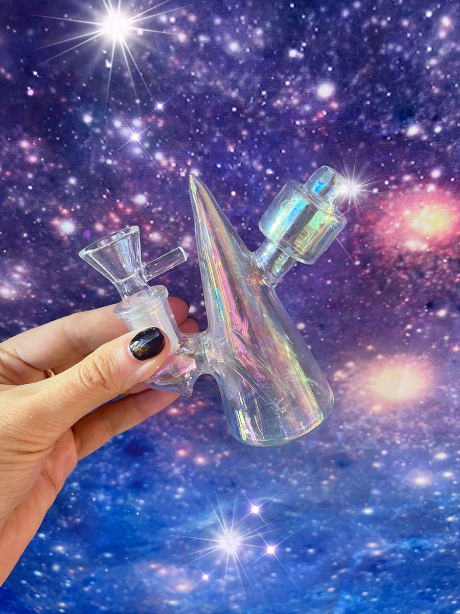 Mini cone bubbler- Iridescent