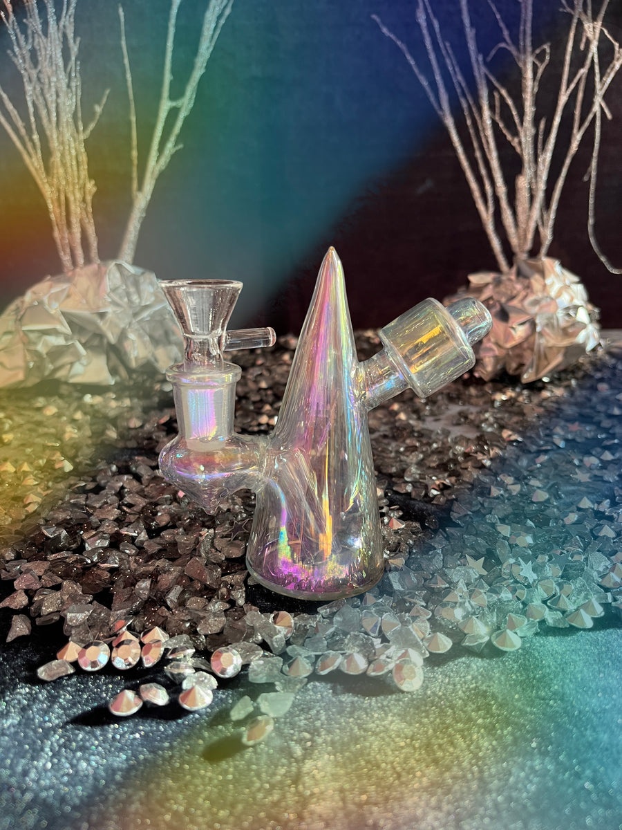 Mini cone bubbler- Iridescent