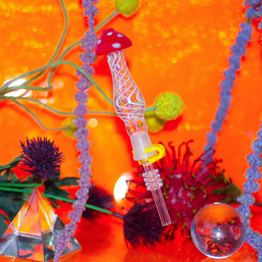Mushroom Dab Straw - Red