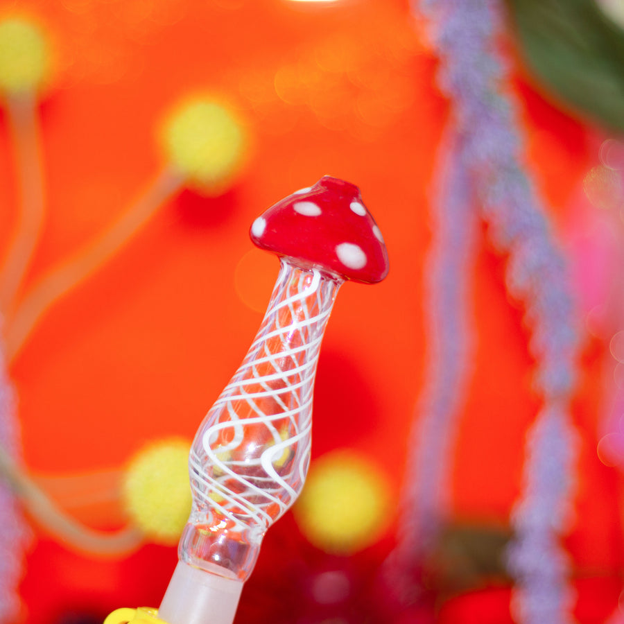 Mushroom Dab Straw - Red
