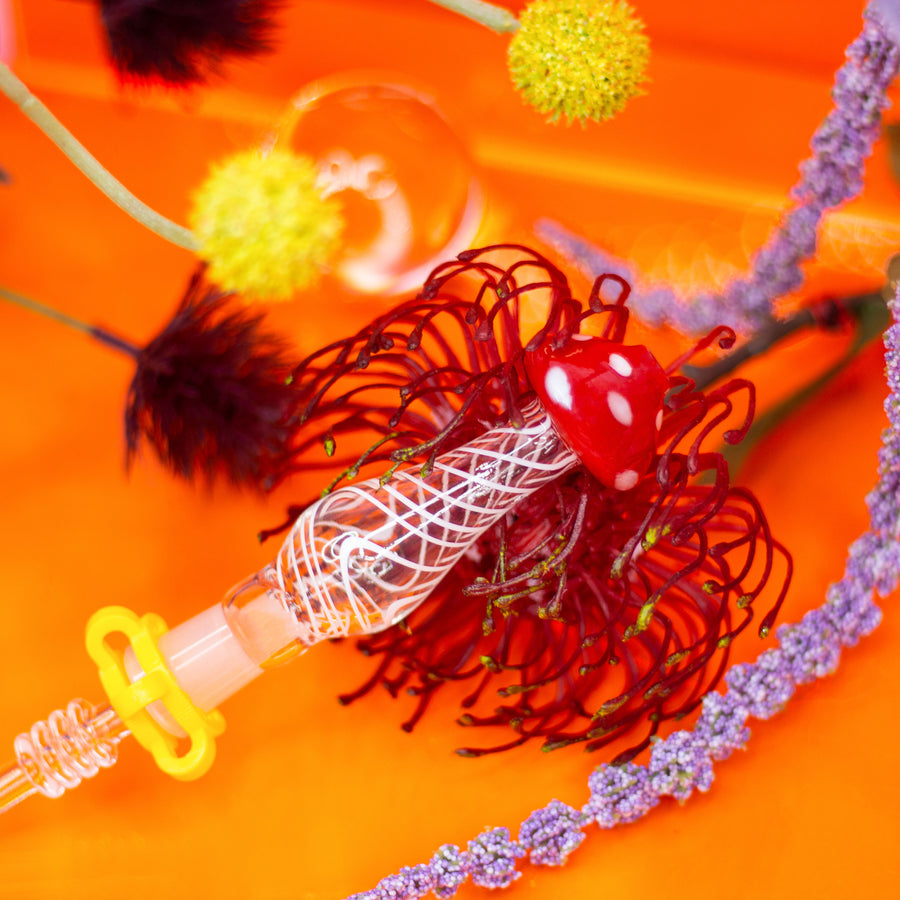 Mushroom Dab Straw - Red