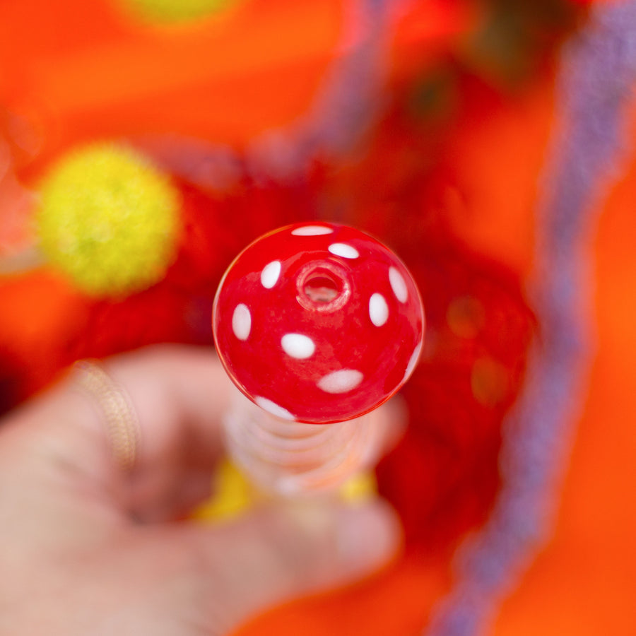Mushroom Dab Straw - Red