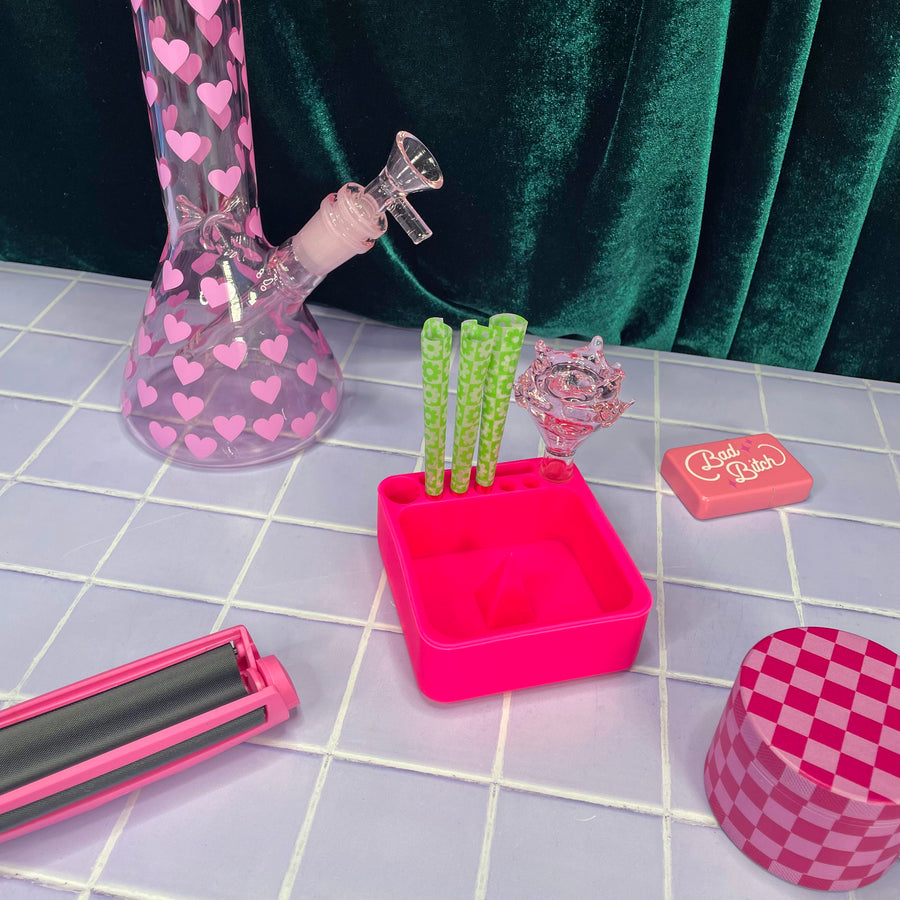 Pink Silicone Debowler Ash Tray