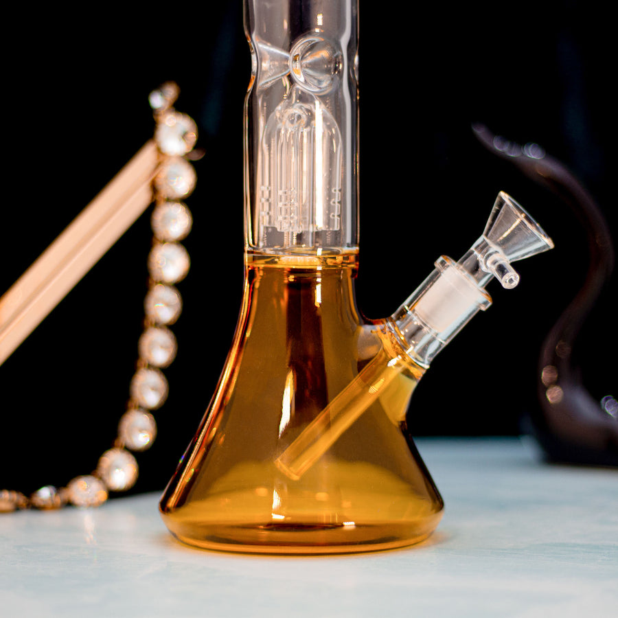 10" Bell Bottom Bong- Amber