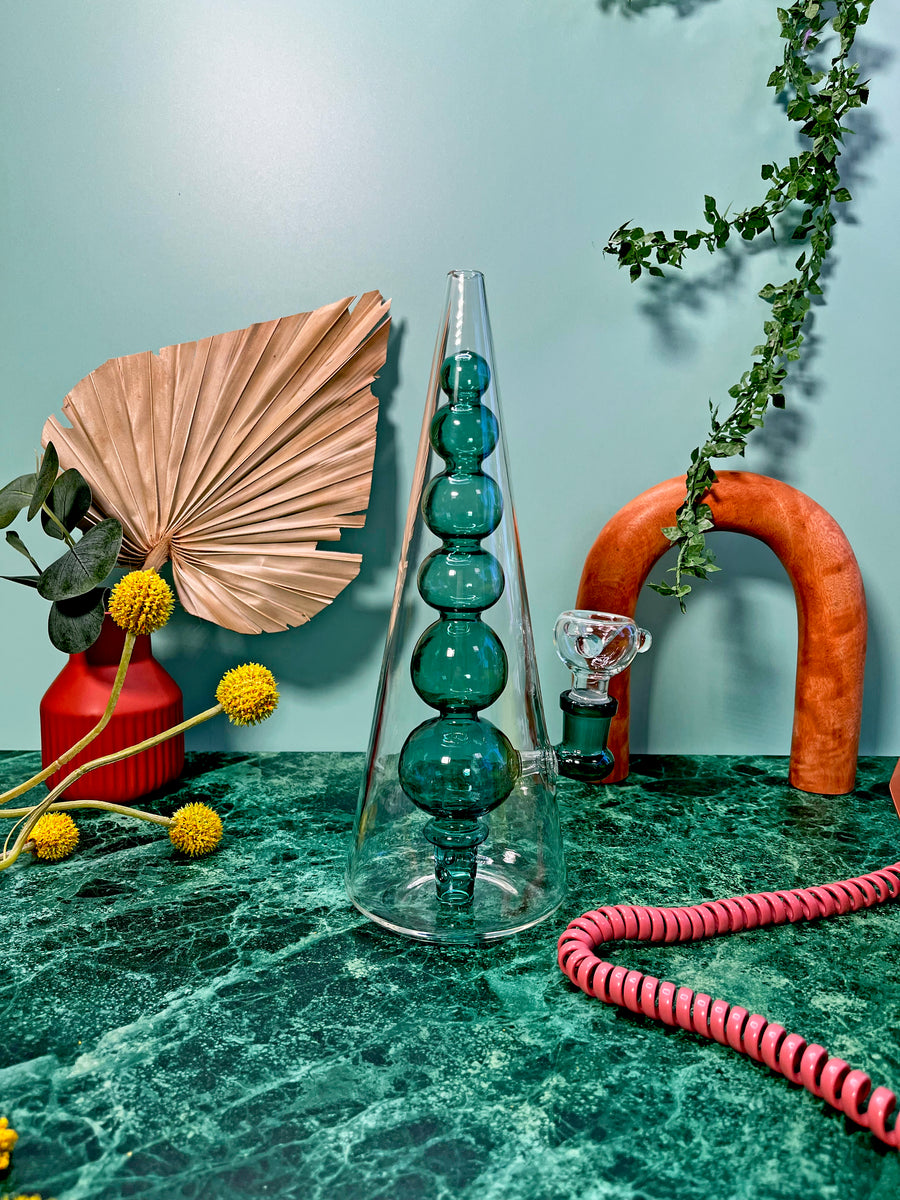 Bubble vase water pipe- teal