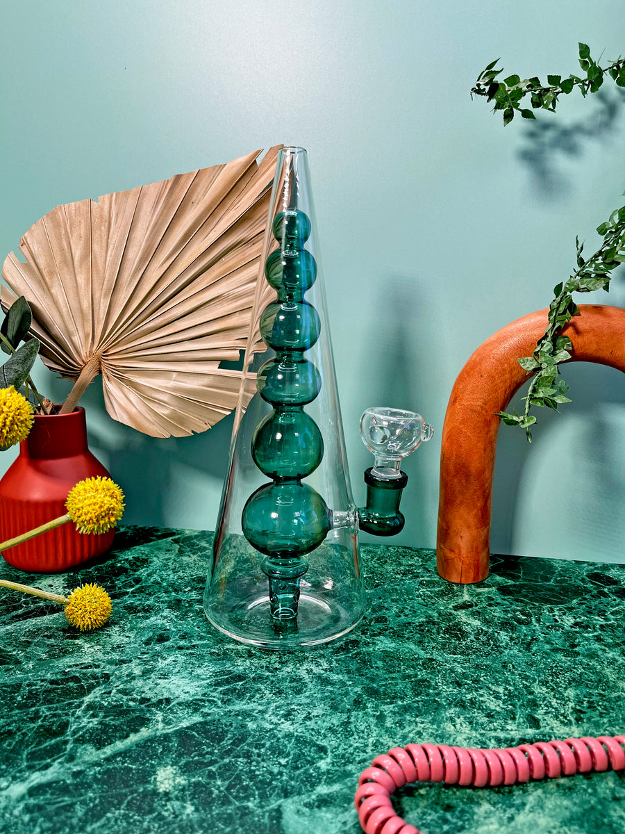 Bubble vase water pipe- teal