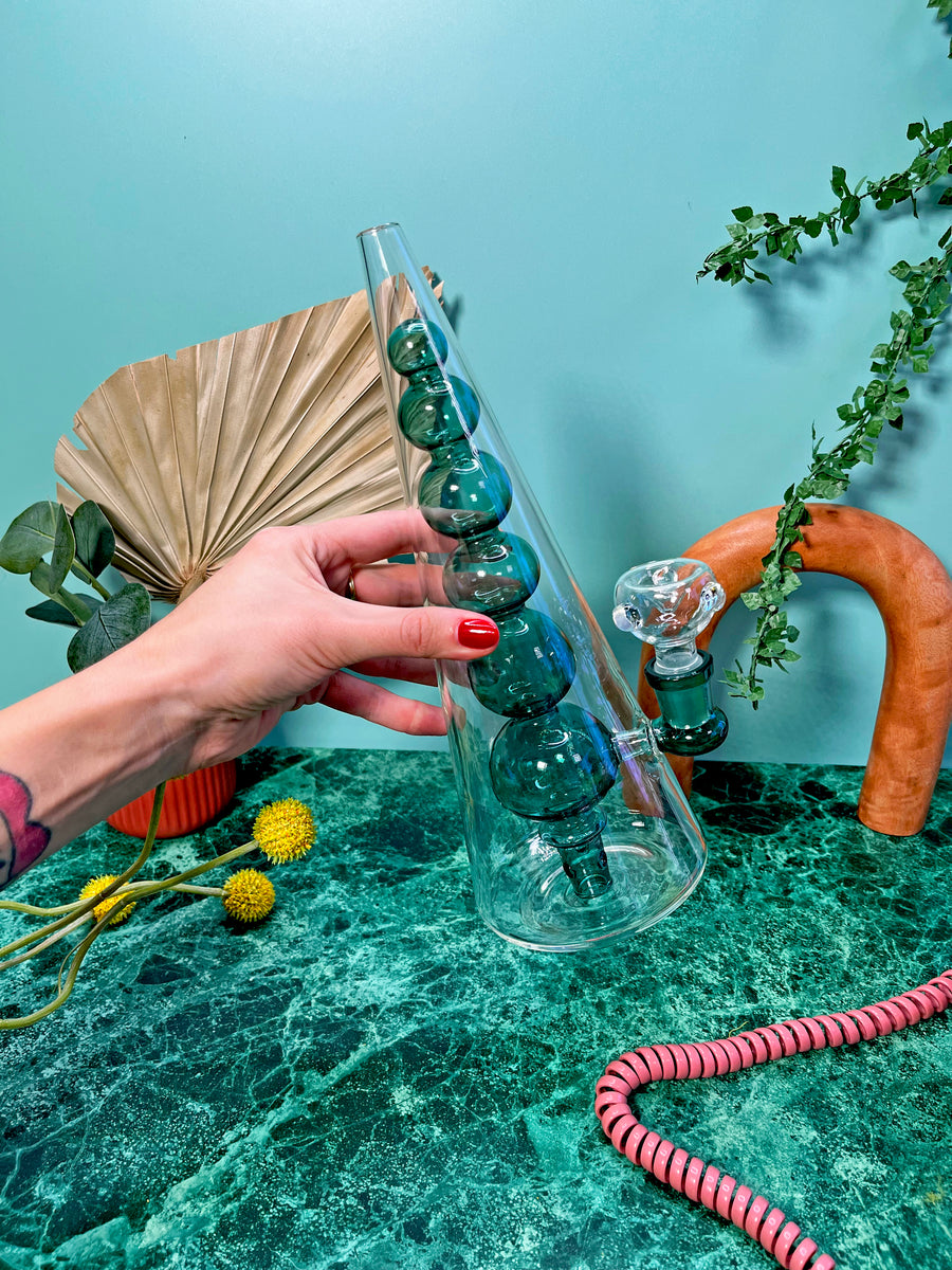 Bubble vase water pipe- teal