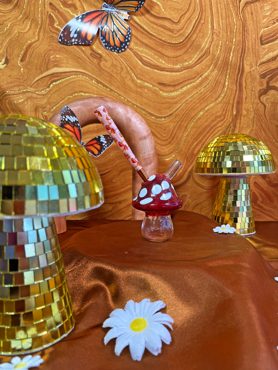 Mushroom Joint Bubbler- Red