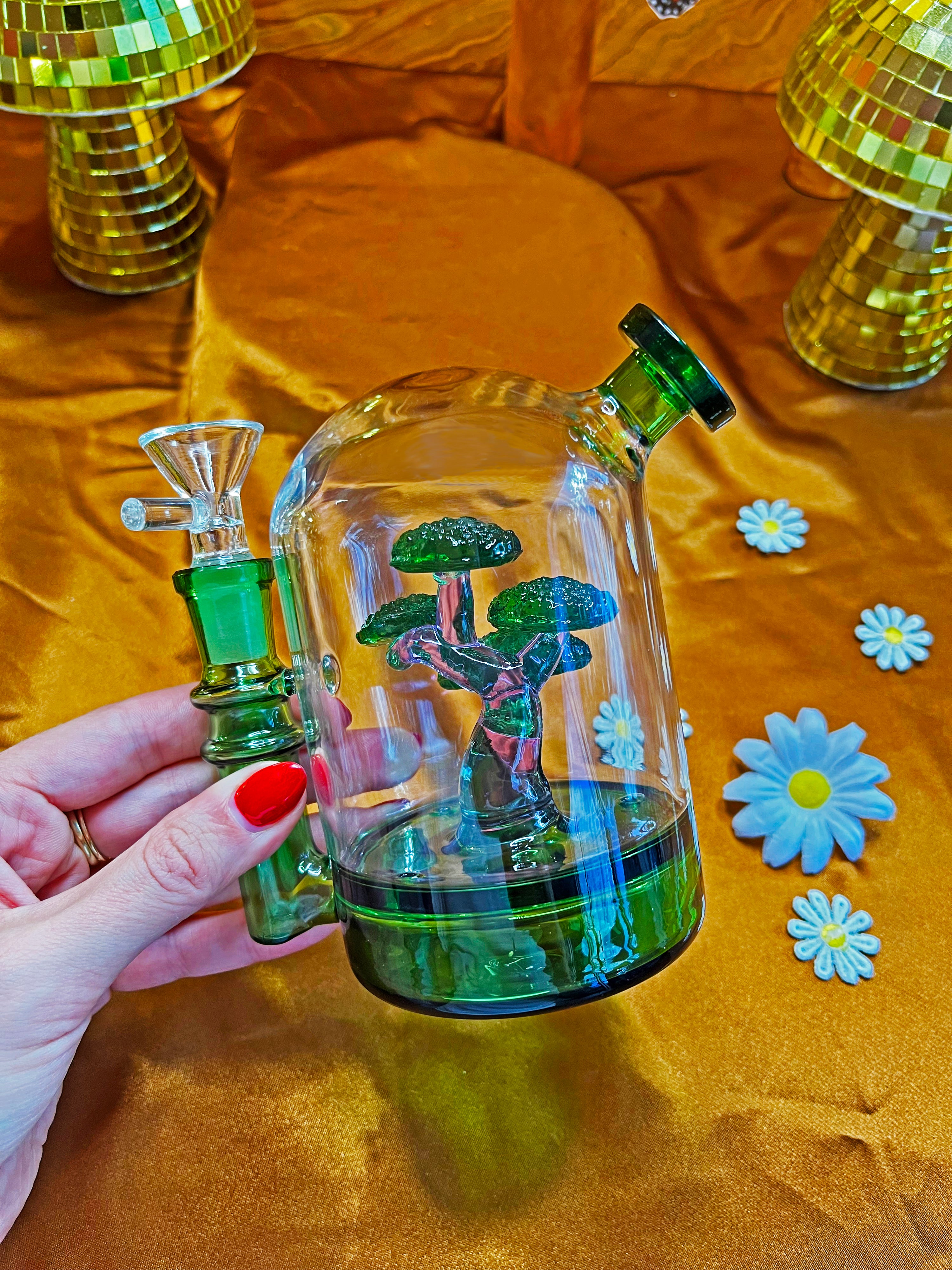 bonsai tree dab rig Bonsai Cloche Bong- Green – Shop Burning Love
