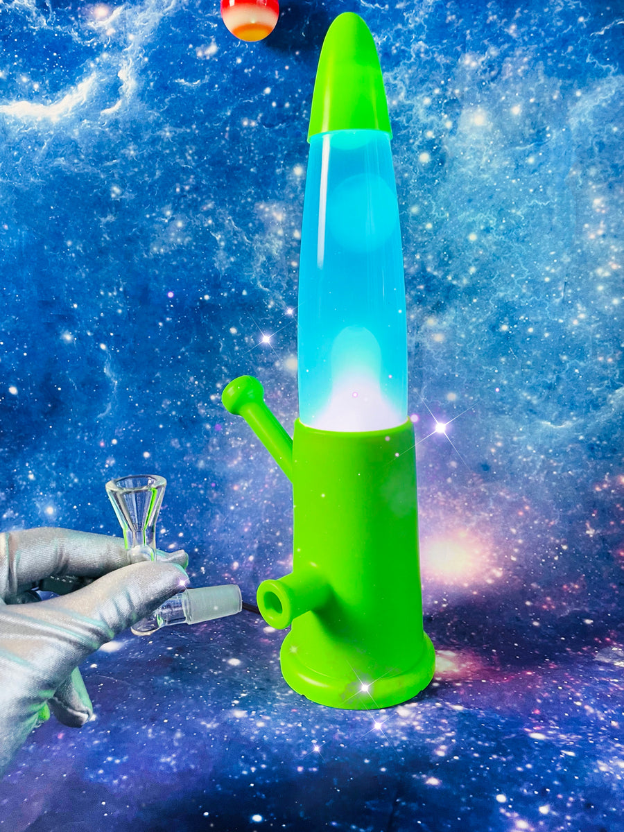 Lava Lit Bong- Green with mystery lava color