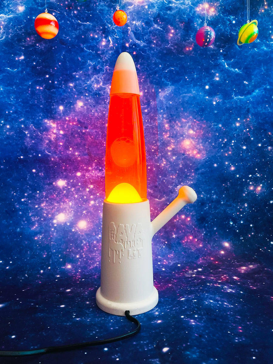 Lava Lit Bong- White with mystery lava color