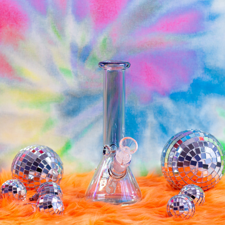 Opalescent Beaker Bong- Onyx