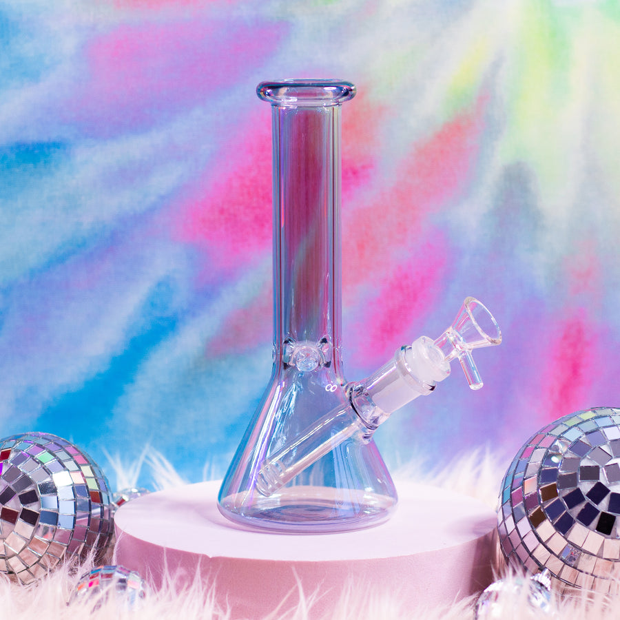 Opalescent Beaker Bong- Onyx