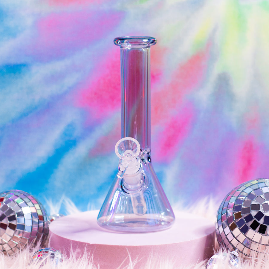 Opalescent Beaker Bong- Onyx