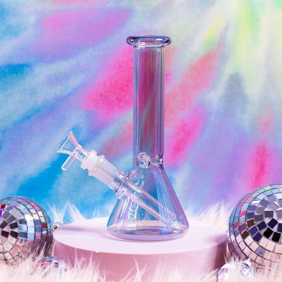 Opalescent Beaker Bong- Onyx