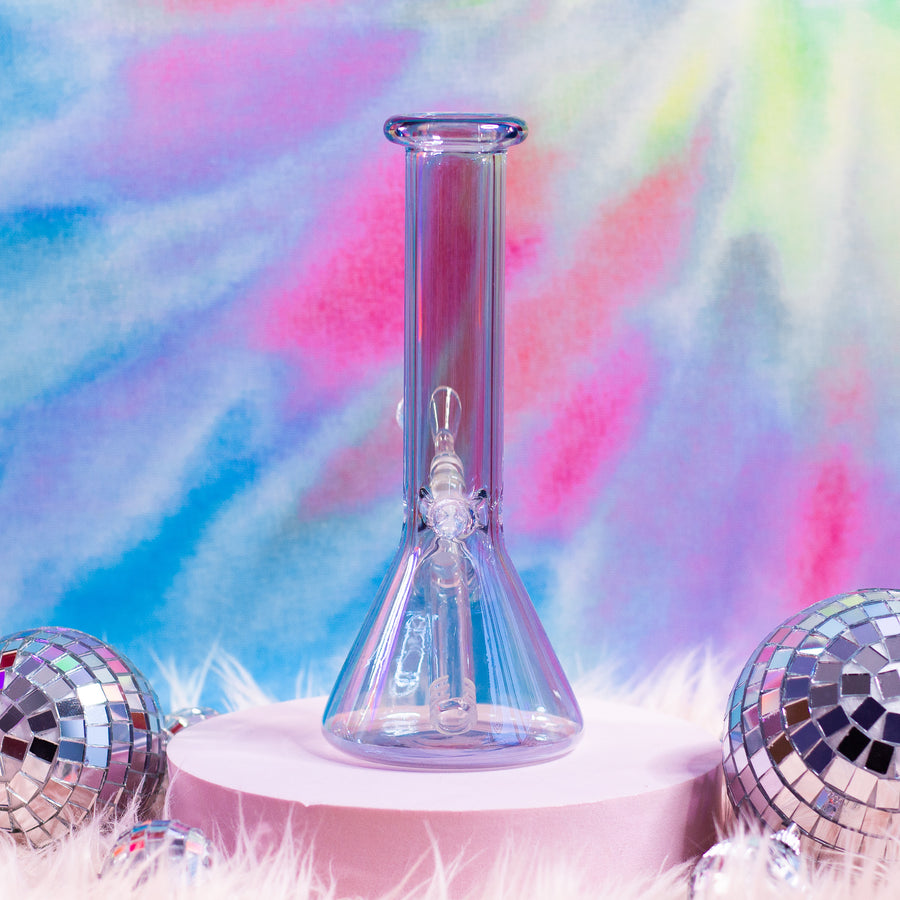 Opalescent Beaker Bong- Onyx
