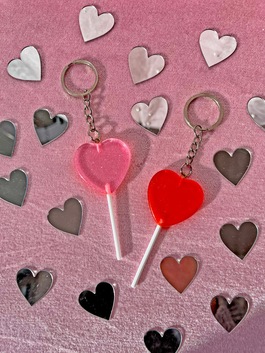 Heart Lolli Packing Tool Keychain- Red