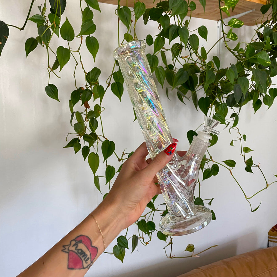 Crystal Water Pipe- Iridescent – Shop Burning Love