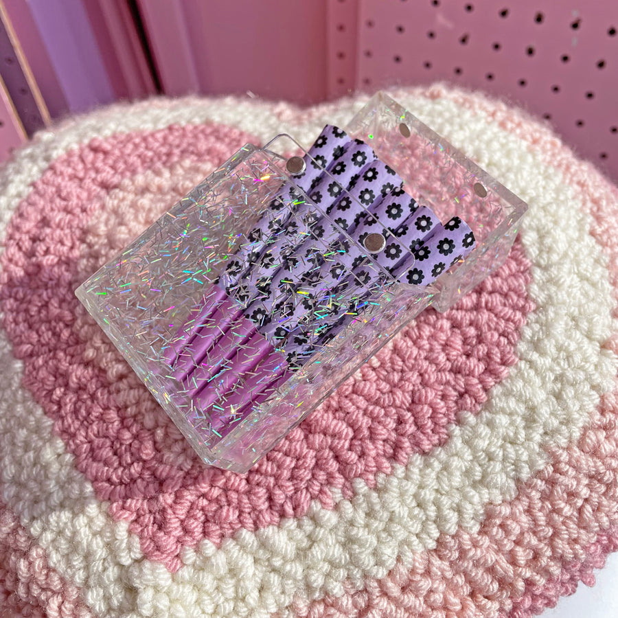 Glitter Cigarette Box-Clear Holographic Glitter