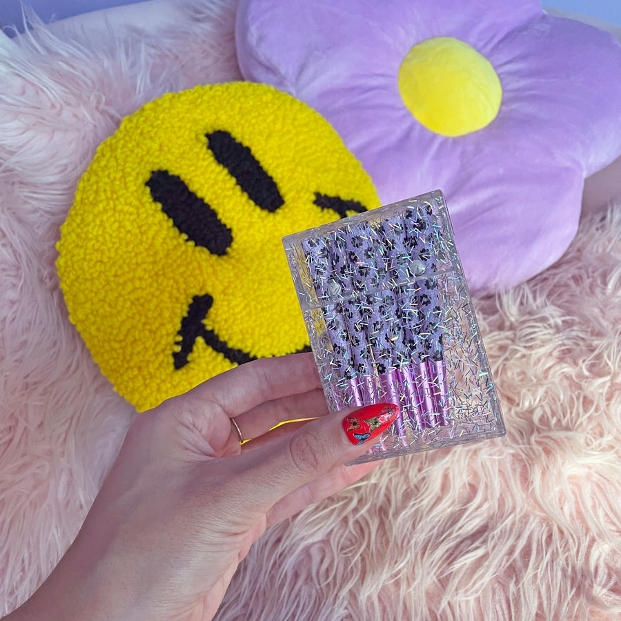 Glitter Cigarette Box-Clear Holographic Glitter