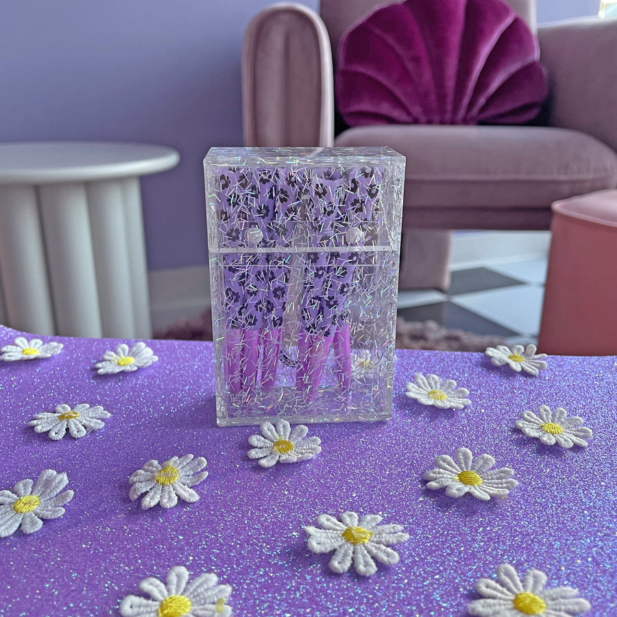 Glitter Cigarette Box-Clear Holographic Glitter