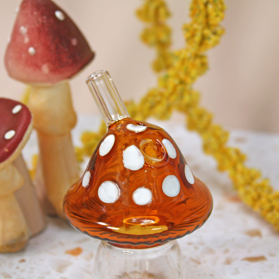 Mushroom Joint Bubbler- Amber