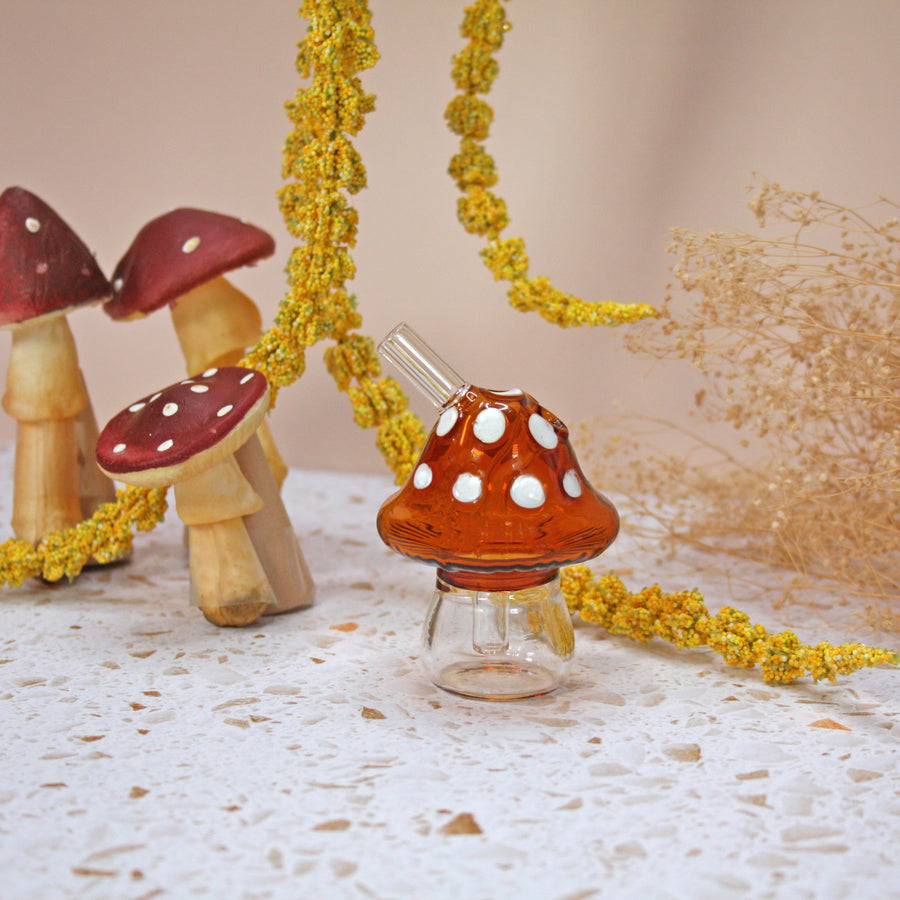 Mushroom Joint Bubbler- Amber