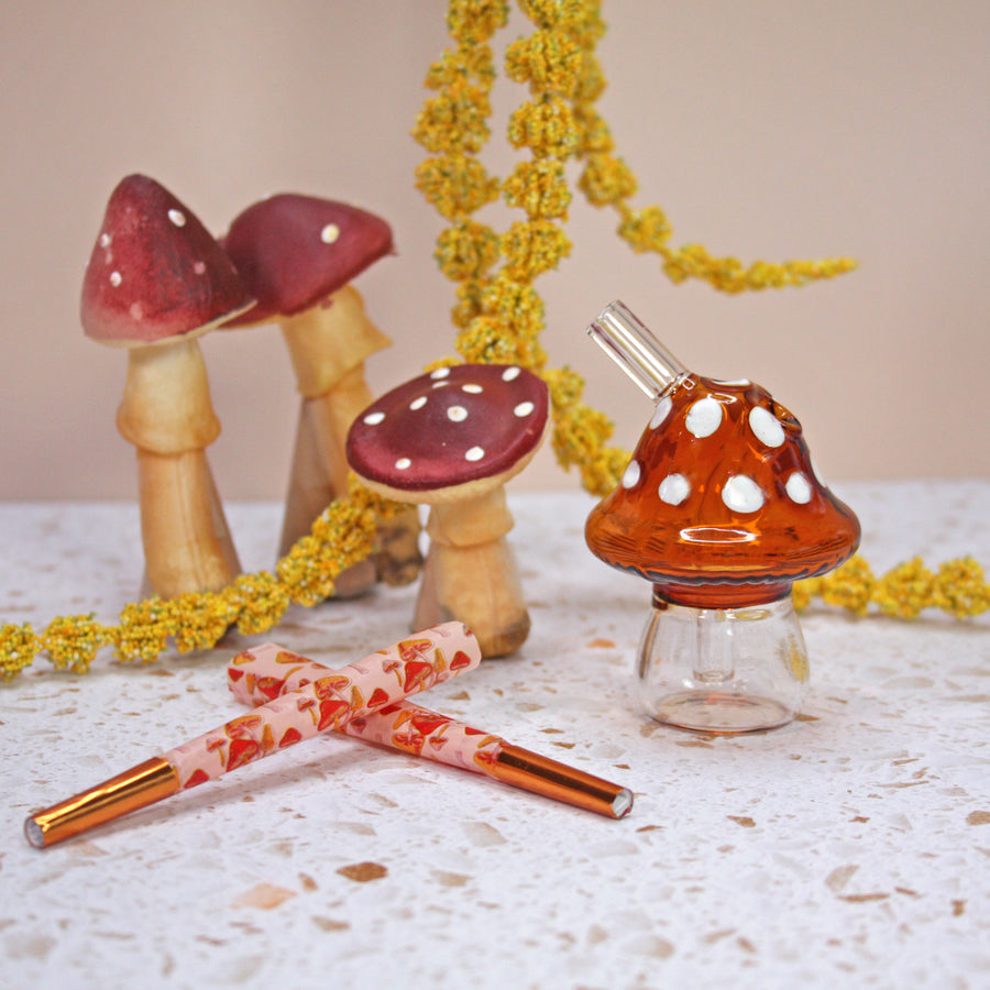 Mushroom Joint Bubbler- Amber