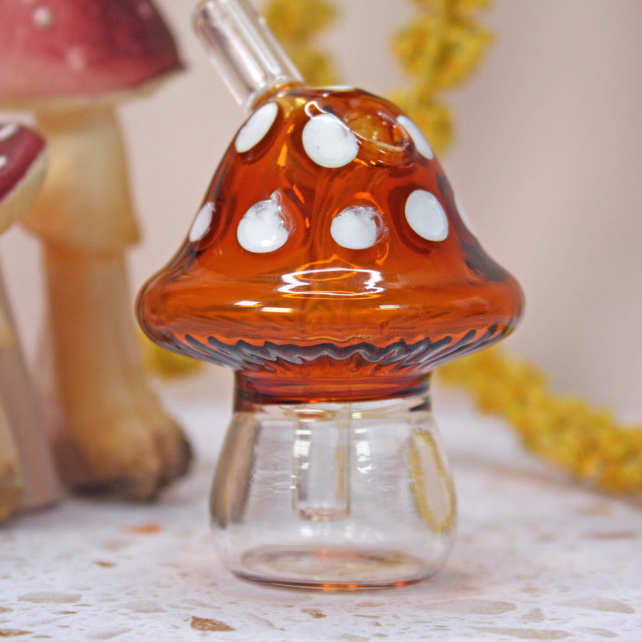 Mushroom Joint Bubbler- Amber