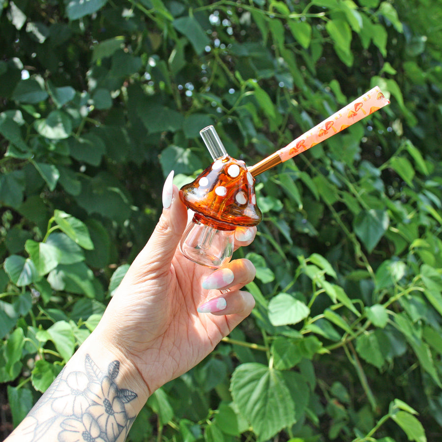 Mushroom Joint Bubbler- Amber