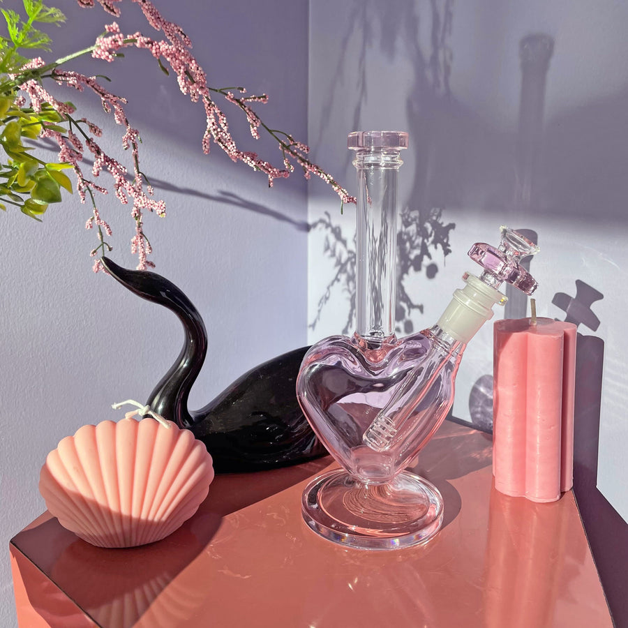 Heart Water Pipe- Pink