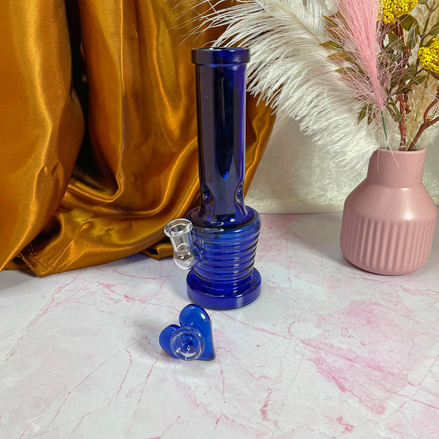 Groovy Heart Bong- Blue