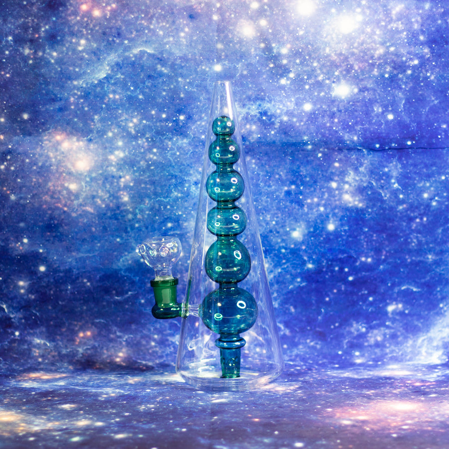 Bubble vase water pipe- teal